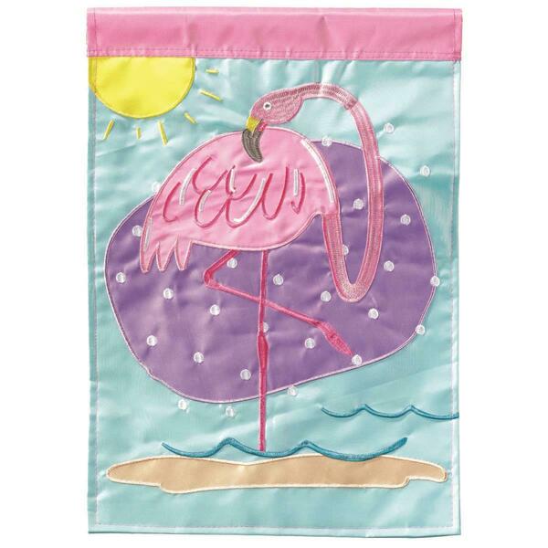 Recinto 13 x 18 in. Flamingo Polyester Printed Garden Flag RE2947401